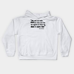 Jane Austen Retro Text Design Quote (Black) Kids Hoodie